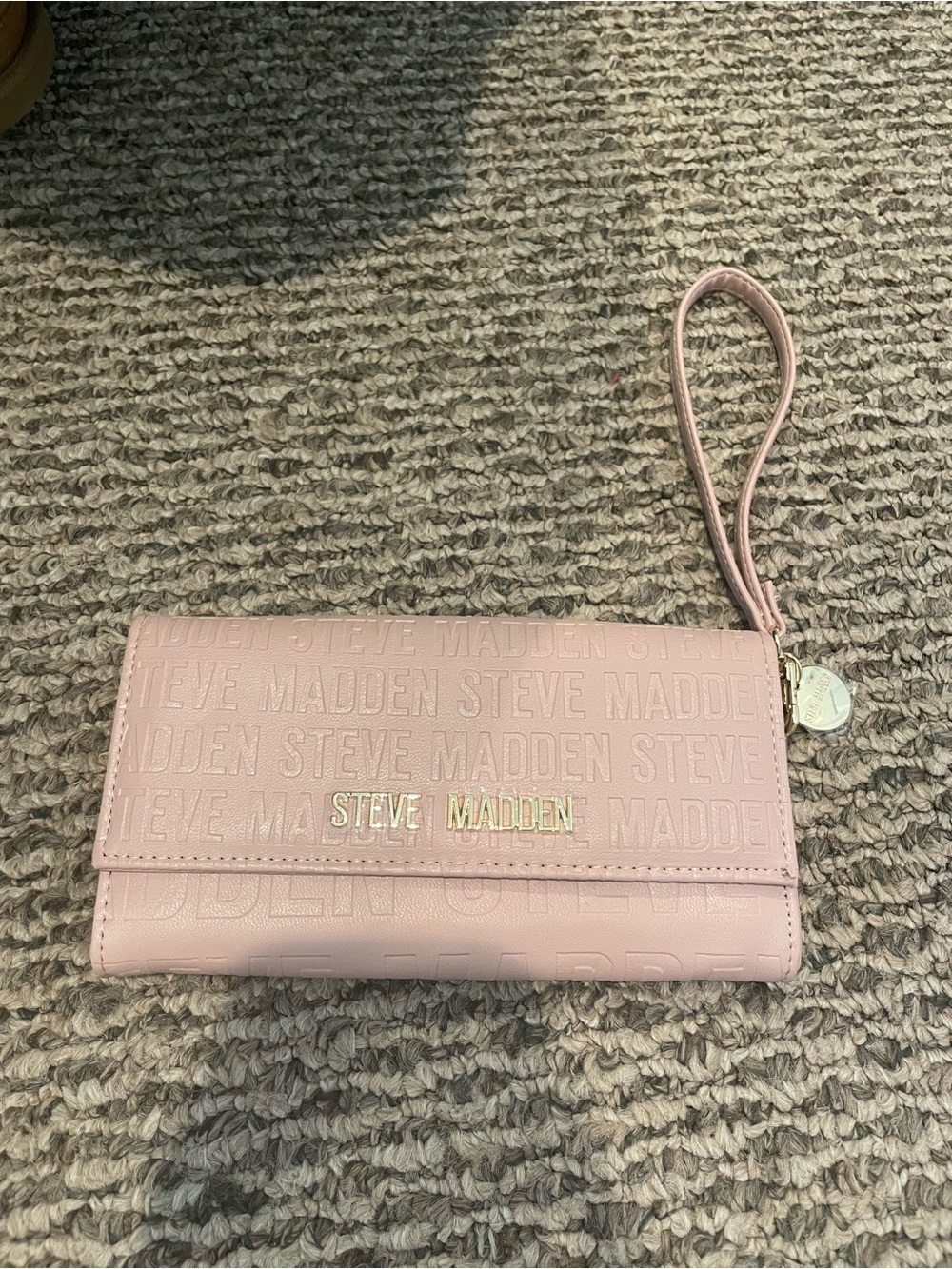 Steve Madden Pale Pink Embossed Wristlet Wallet